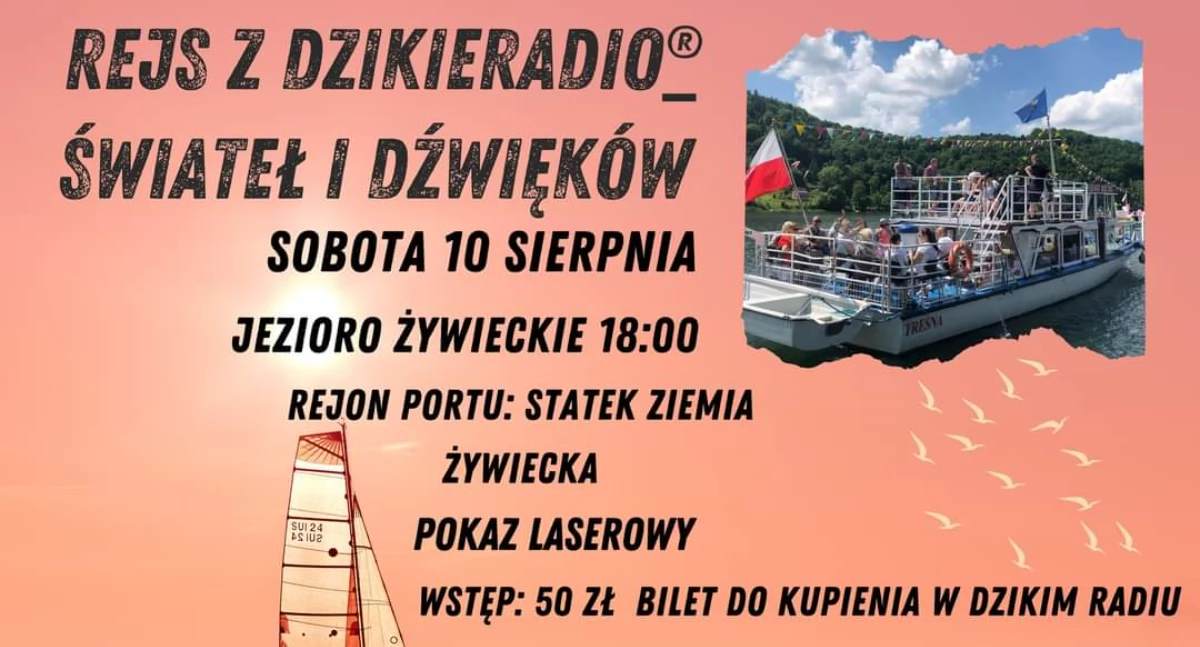 Atrakcje Turystyczne - Podróże małe i duże, DzikieRadio Światło Dźwięk jeziorze Żywieckim! - zdjęcie, fotografia