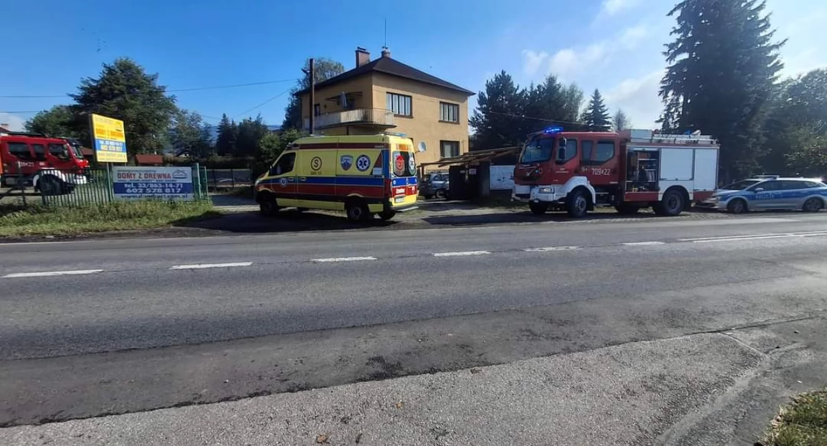 Z remizy, Interwencja Łodygowice Żywieckiej Otwarcie Mieszkania - zdjęcie, fotografia