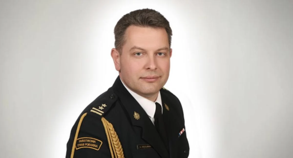 bryg. Łukasz Węgliński Komendant Powiatowy Państwowej Straży Pożarnej w Żywcu gov.pl