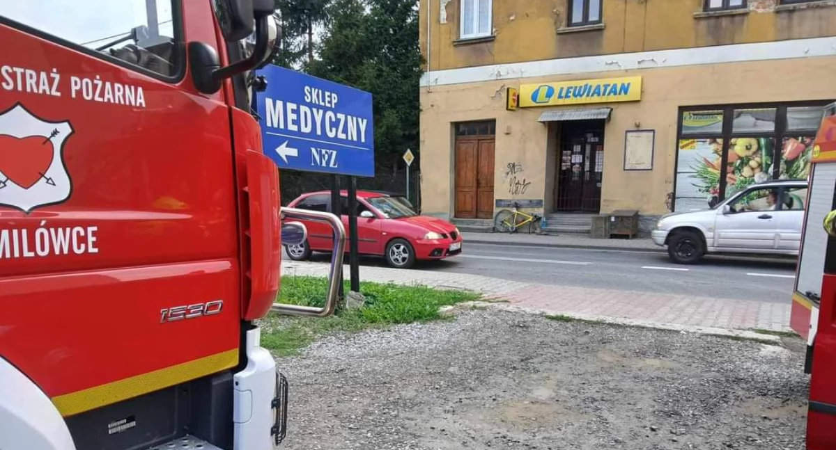 Wypadki drogowe , Kolizja motocykla rowerem Jagiellońskiej Milówce - zdjęcie, fotografia
