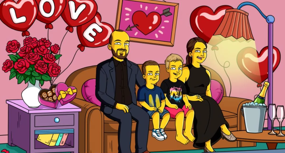 Materiał zewnętrzny, Wyjątkowe Portrety Stylu Simpsonów Malowane Ręcznie Twojego Zdjęcia - zdjęcie, fotografia