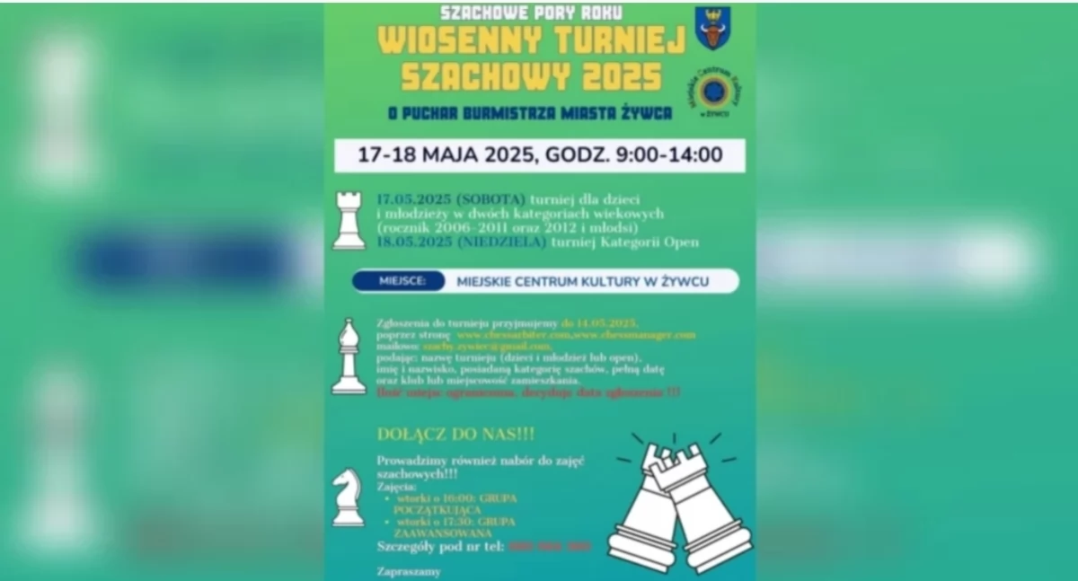 Nasze sprawy, Wiosenny Turniej Szachowy Żywcu zapowiedź wyjątkowego wydarzenia - zdjęcie, fotografia