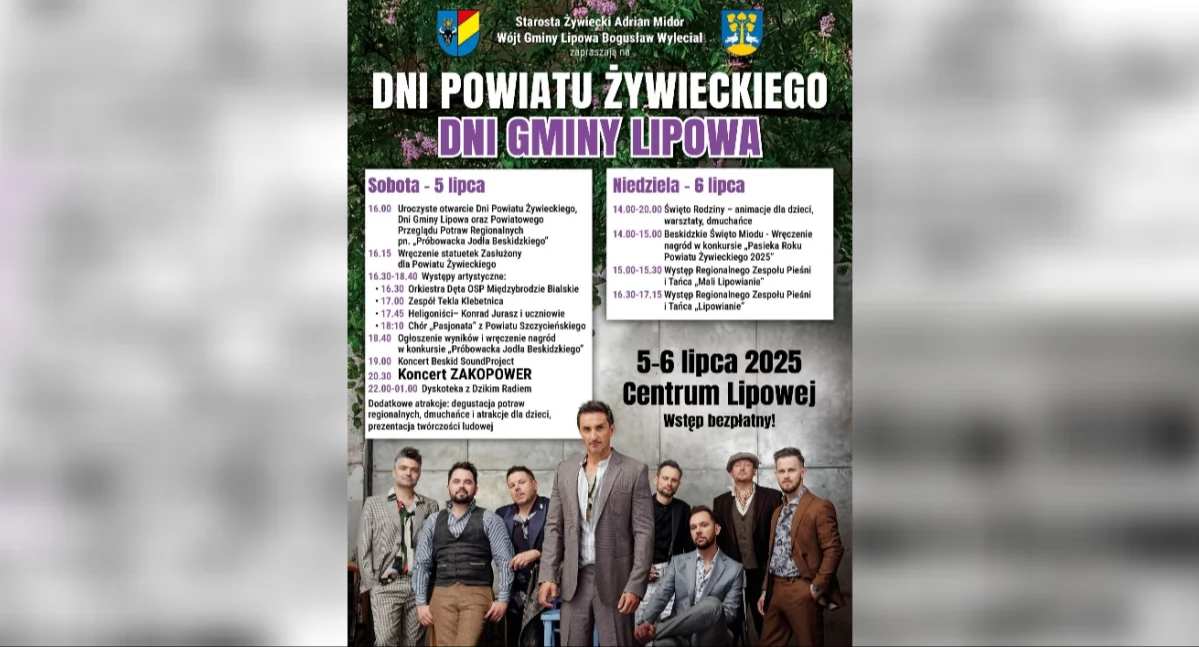 Nasze sprawy, Powiatu Żywieckiego Gminy Lipowa wielkie święto 5–6 lipca! - zdjęcie, fotografia