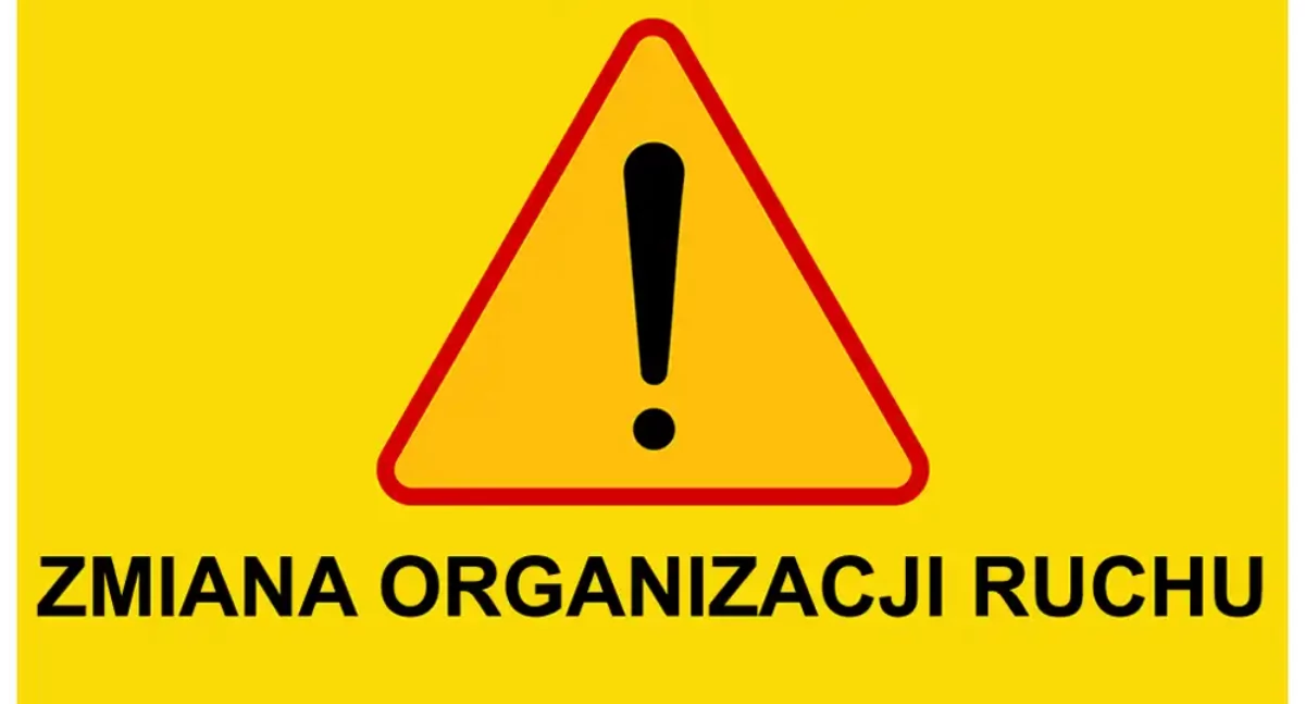 Drogi i Transport, Zmiana organizacji ruchu węźle Suchy Potok Bielsku Białej sierpnia - zdjęcie, fotografia