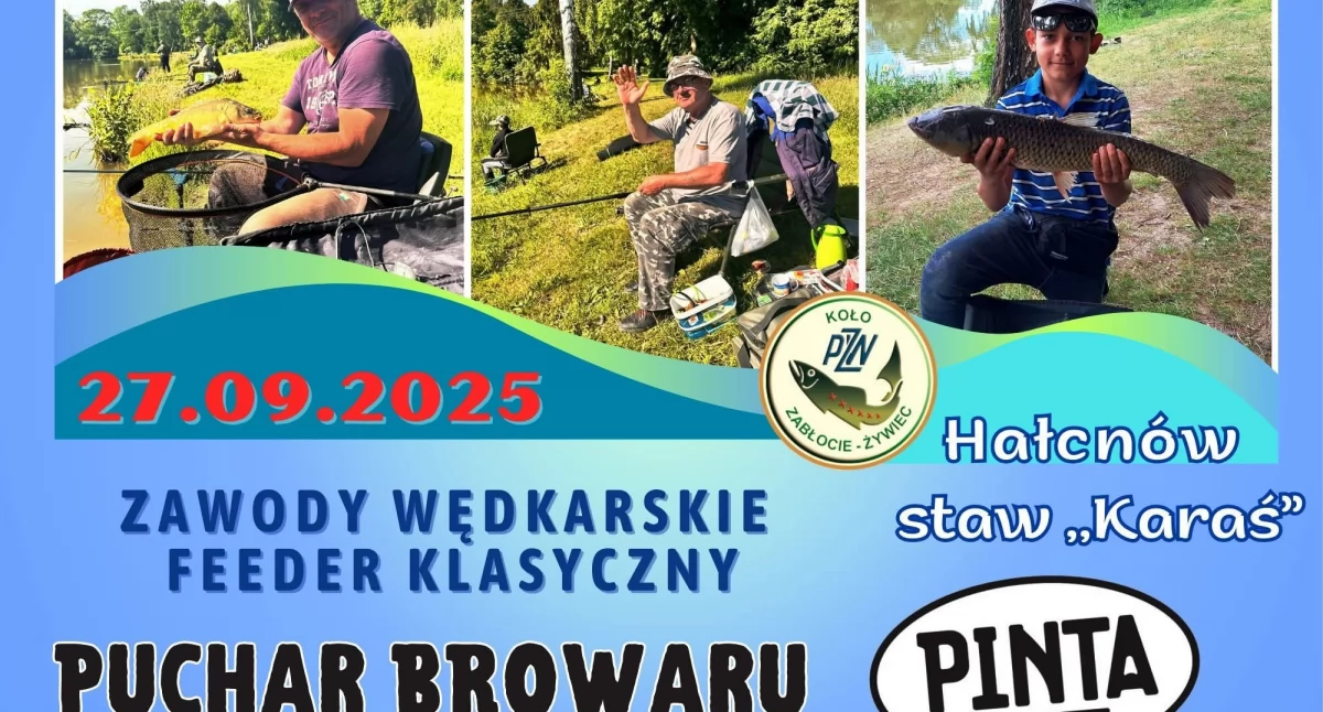 Znad wody, Puchar Browaru Pinta finałowe zawody ligowe stawie Karaś - zdjęcie, fotografia