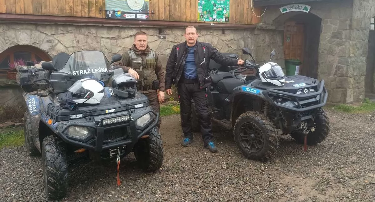 Nasze sprawy, Wspólne działania Policji Straży Leśnej Nadleśnictwa Jeleśnia akcja Motocykl - zdjęcie, fotografia
