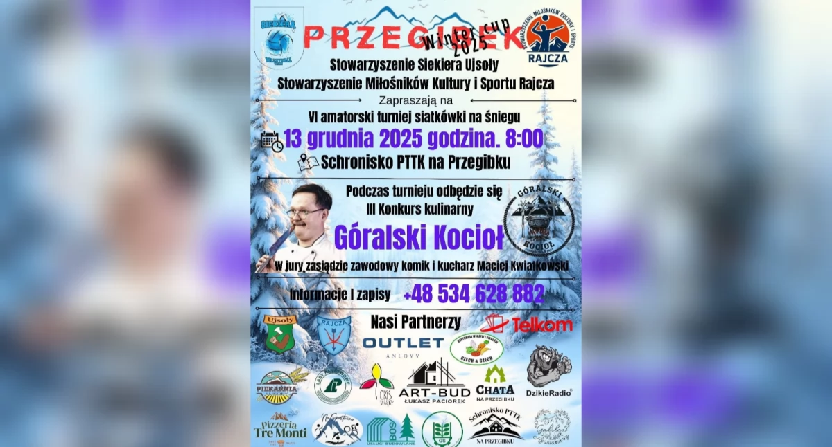 Sport szkolny, Amatorski Turniej Siatkówki Śniegu Konkurs Kulinarny „Góralski Kocioł” grudnia Przegibku - zdjęcie, fotografia