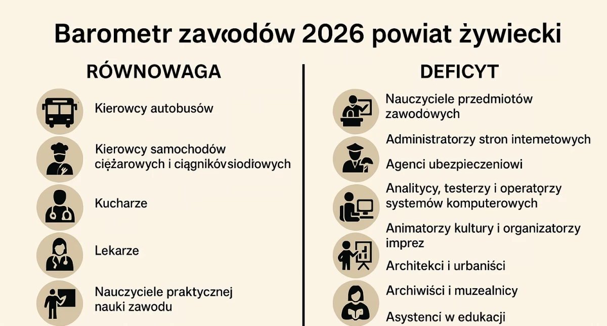 Zawody deficytowe w powiecie żywieckim w 2026 roku