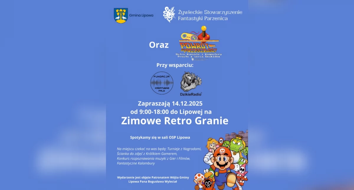 Rozrywka, Zimowe Retro Granie Lipowej Powrót przeszłości konsolami turniejami - zdjęcie, fotografia