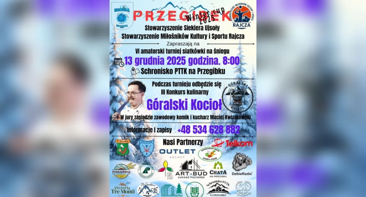 Miejscowe zagrożenie, Przegibek Winter siatkówka śniegu kulinarna bitwa sercu Beskidów - zdjęcie, fotografia