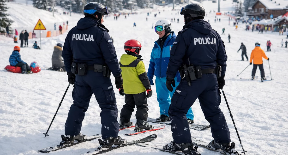 Nasze sprawy, Policjanci dbają bezpieczeństwo stokach - zdjęcie, fotografia