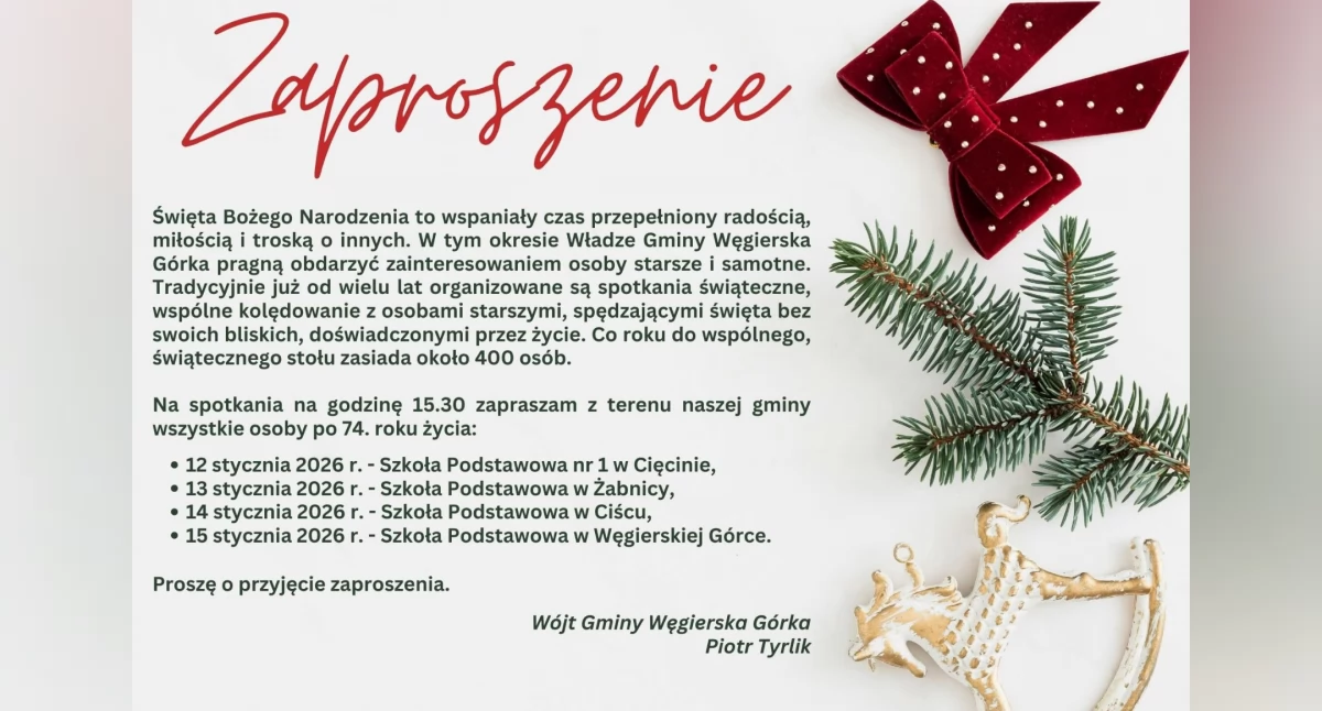 Nasze sprawy, Świąteczne spotkania seniorów Gminie Węgierska Górka Tradycja wspólne kolędowanie - zdjęcie, fotografia