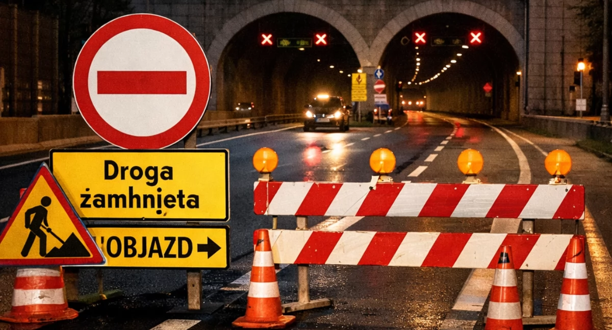 Drogi i Transport, Nocne zamknięcia tuneli powiecie żywieckim Kierowcy muszą liczyć utrudnieniami - zdjęcie, fotografia