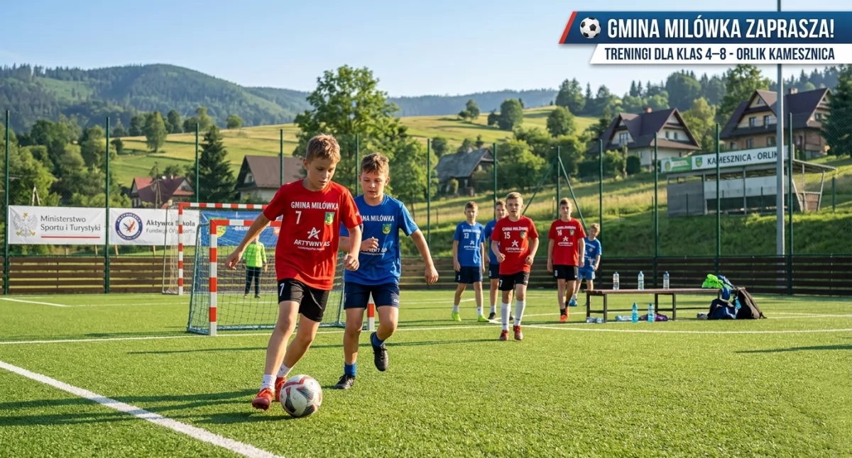 Sport szkolny, Piłkarska przygoda Kamesznicy Gmina Milówka zaprasza dzieci darmowe treningi! - zdjęcie, fotografia