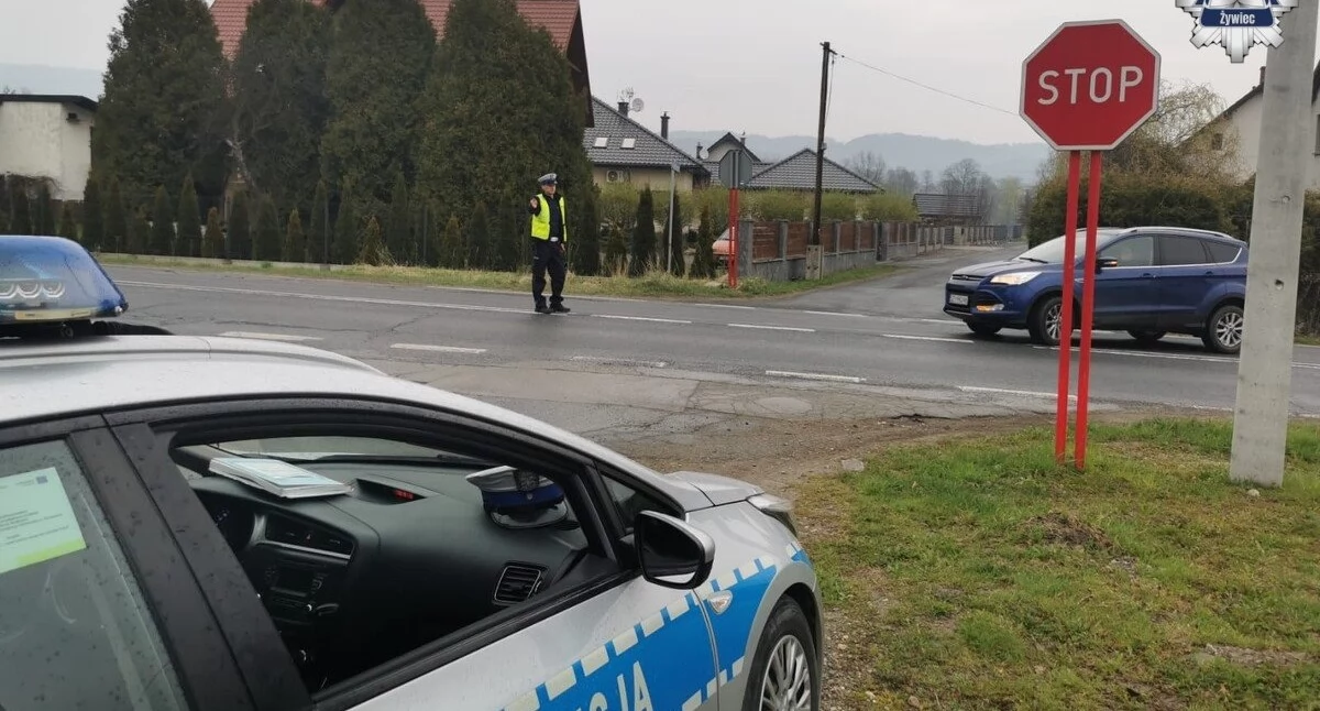 Komunikaty policji ostrzeżenia, Akcja policji Żywcu poprawia bezpieczeństwo poprzez kaskadowy pomiar prędkości - zdjęcie, fotografia