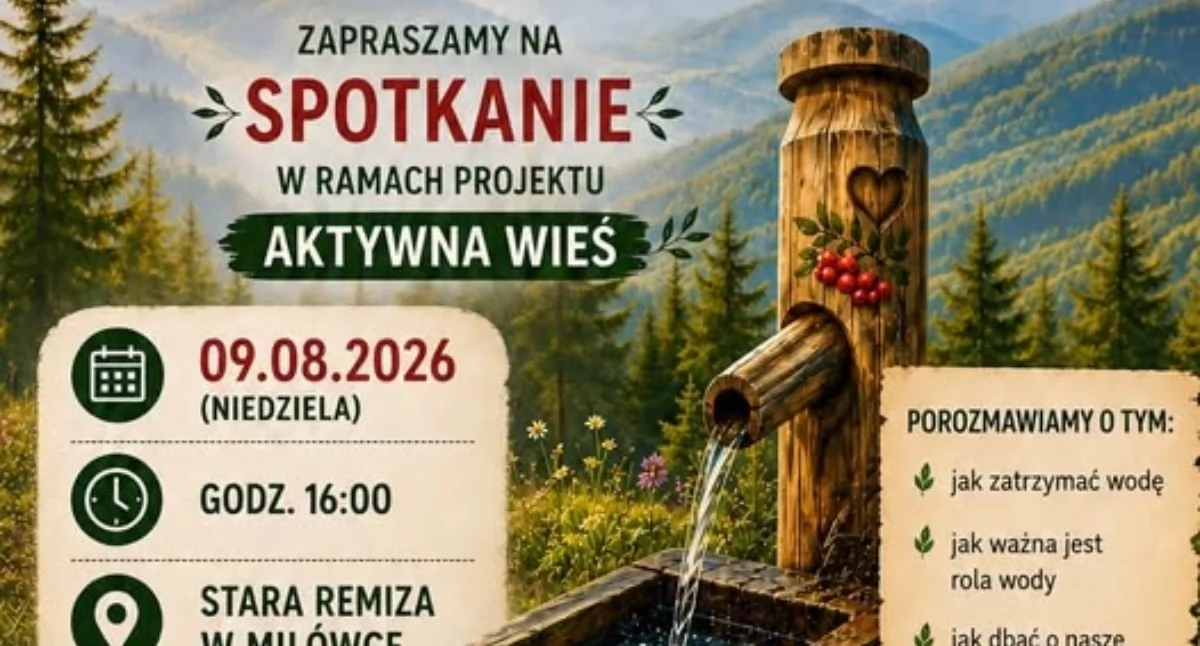 Dbajmy o Beskidzką wodę Spotkanie z ekspertami w Milówce 9 sierpnia