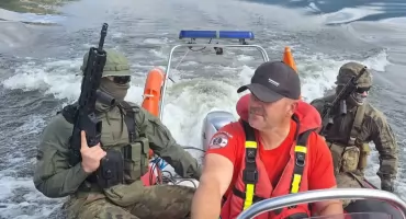Wspólny patrol nad Jeziorem Żywieckim