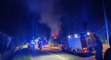 Pożar opuszczonego budynku w Kocierzu Moszczanickim