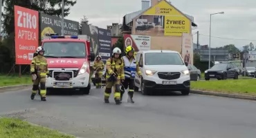Utrudnienia w ruchu w Żywcu – akcja straży pożarnej