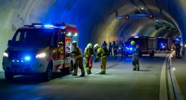Ćwiczenia służb ratowniczych w tunelach drogowych na obejściu Węgierskiej Górki w ciągu drogi ekspresowej S1