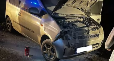 Kolizja dwóch samochodów osobowych w Glince