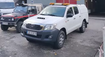  OSP Korbielów z nowym samochodem terenowym.