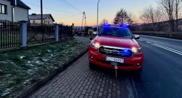 Poranne działania ratownicze w Łękawicy