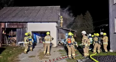 Pożar budynku gospodarczego w Pietrzykowicach