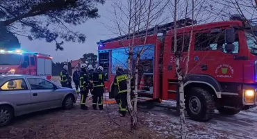 Pożar sadzy w kominie w Porąbce