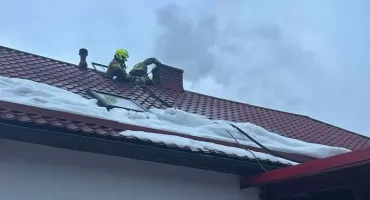 Pożar sadzy w przewodzie kominowym – Milówka