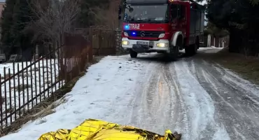 Pomoc dzikiej zwierzynie – interwencja OSP Międzybrodzie Bialskie