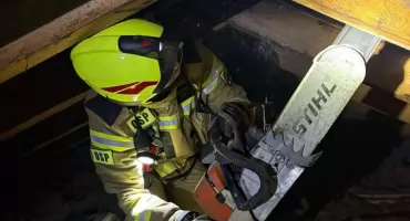 Pożar poddasza w Świnnej 