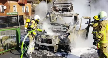 Pożar samochodu dostawczego na ul. Zakopiańskiej 