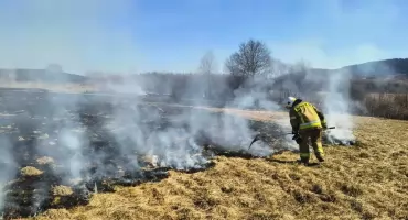 Pożar trawy i nieużytków w Ślemieniu