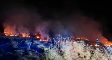 Pożar trawy w Ciścu