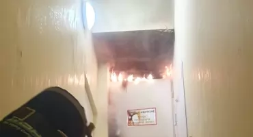 Pożar na dachu bloku przy ul. Podgórze w Bielsku-Białej