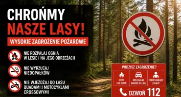 Wysokie zagrożenie pożarowe w lasach – apel o ostrożność