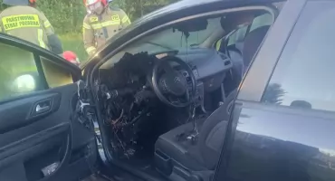 Pożar samochodu w Żywcu podczas Parafialnych Zielonych Świątek