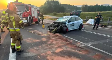 S1 zablokowana po porannym zdarzeniu samochodowym w okolicach Milówki