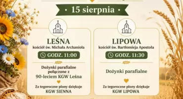 Leśna i Lipowa zapraszają na dożynki i jubileusz Koła Gospodyń