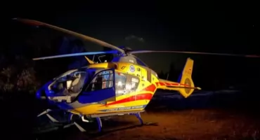 Wypadek rowerzysty na Magurce Wilkowickiej akcja ratunkowa na miejscu